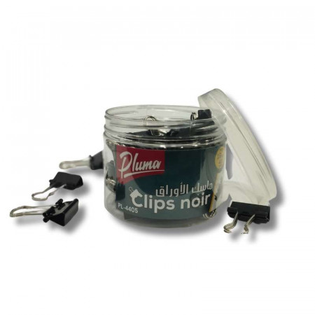 Clips noirs 19 mm – boîte de 40 pièces