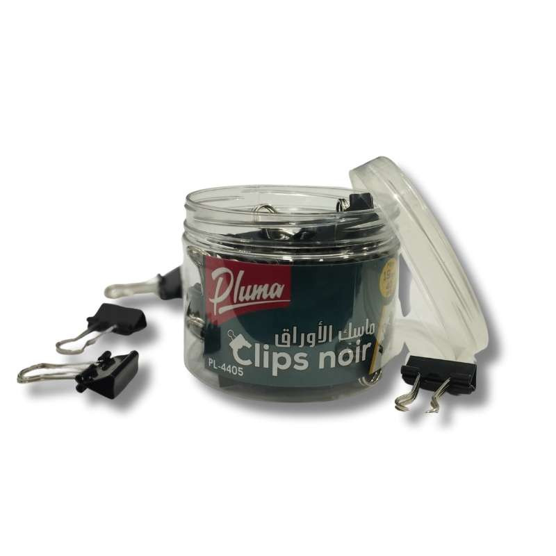 Clips noirs 19 mm – boîte de 40 pièces