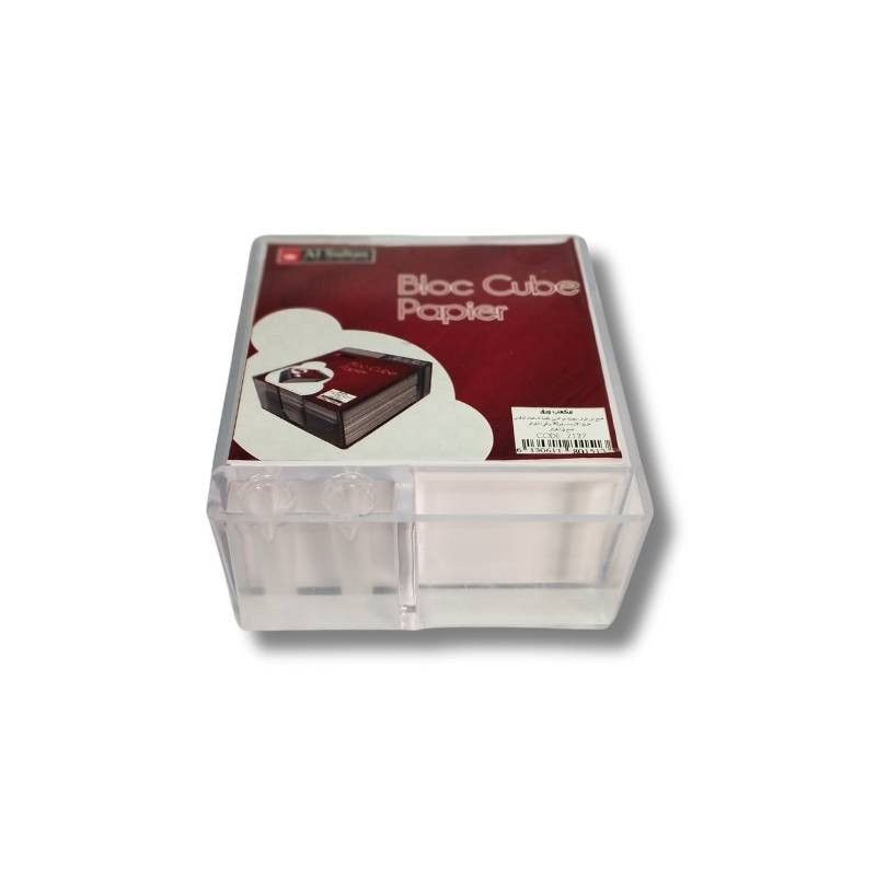 Al Sultan Desktop Paper Cube Bloc with Transparent Holder