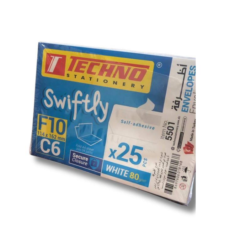 Enveloppe F10 – Techno  114 × 162 mm paquet d  e 25 pcs
