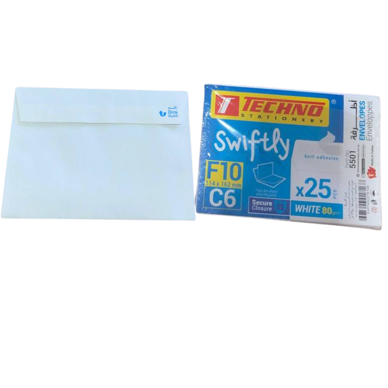 Enveloppe F10 – Techno  114 × 162 mm paquet d  e 25 pcs