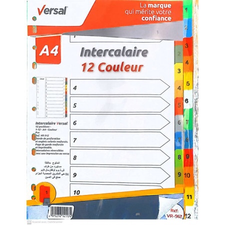 Intercalaire 12 couleurs