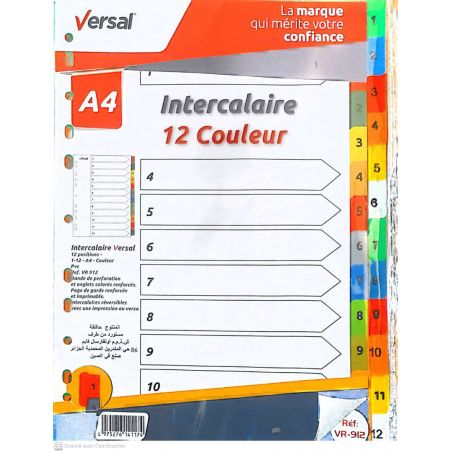 Intercalaire 12 Couleurs - Parfait pour Vos Projets!