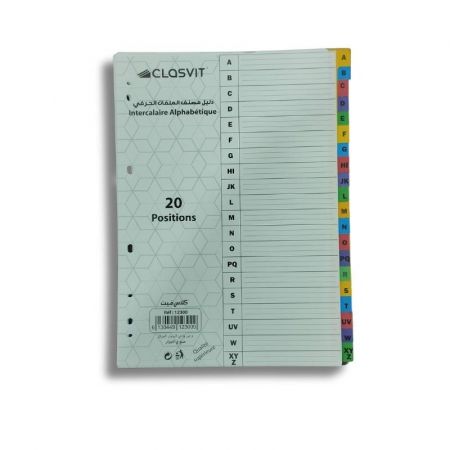 A4 PVC Index Dividers - 12 Multi-Color Tabs