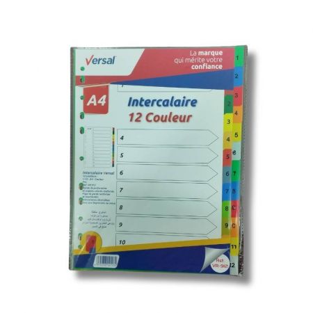 A4 PVC Index Dividers - 12 Multi-Color Tabs