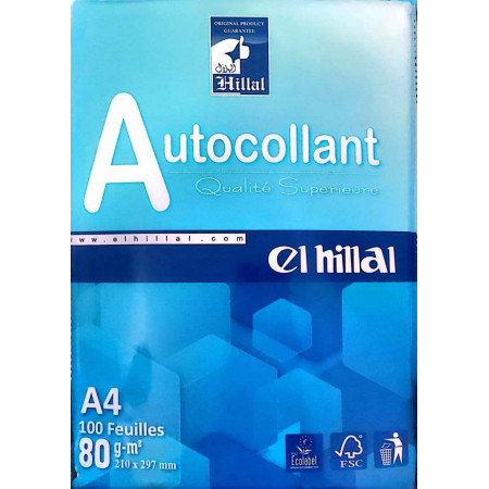 Papier autocollant a4 100f hillal