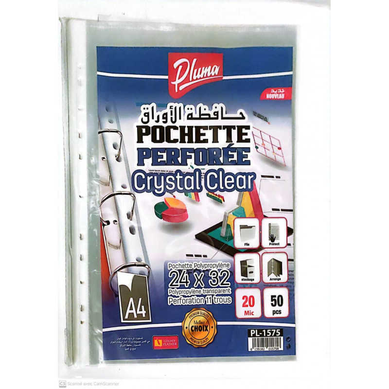 pochette perforee 20 mic R/50p