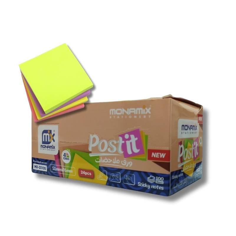 Postite 4 Couleurs Boîte de 24pcs - Fournitures Pratiques