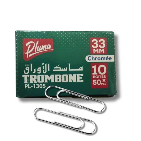 Trombone 33mm 10/50 - Lot de 10 pour Essentiels de Bureau