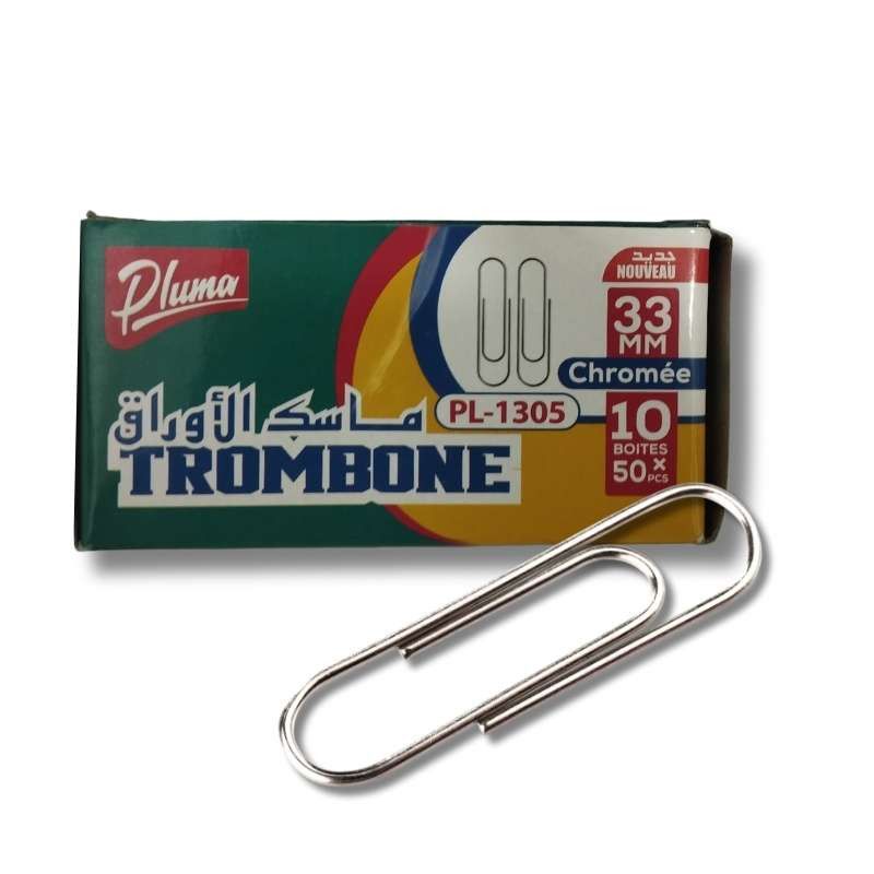 Trombone 33mm 10/50 - Lot de 10 pour Essentiels de Bureau