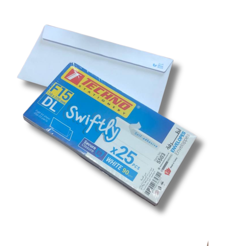Enveloppe F15 – Techno  110 × 220 mm Paquet de  500