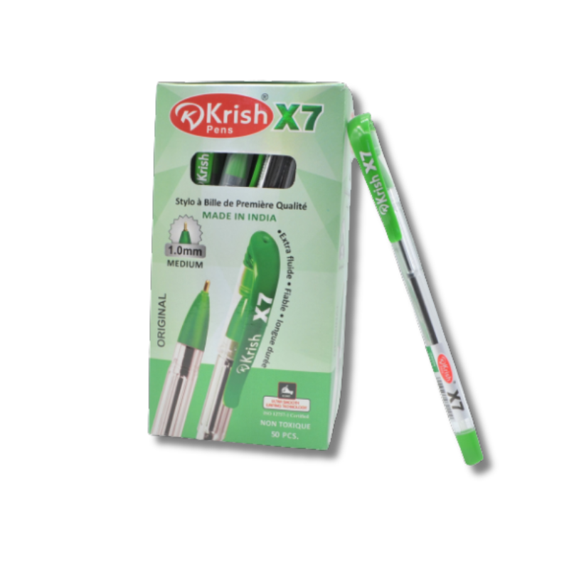 Stylo krish x7  - vert  boit de 50pcs