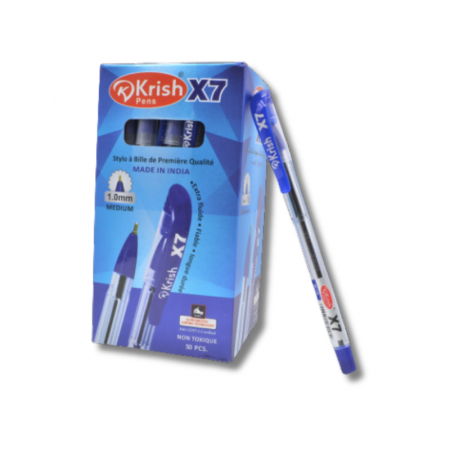 Stylo krish x7 - bleu  boit de 50 pcs