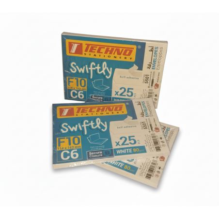 Techno F10 Envelopes Format C6 - 25 Pieces pour tous vos besoins