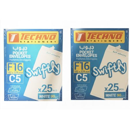Enveloppes Techno F16 Format C5 - Paquet de 25 Pièces