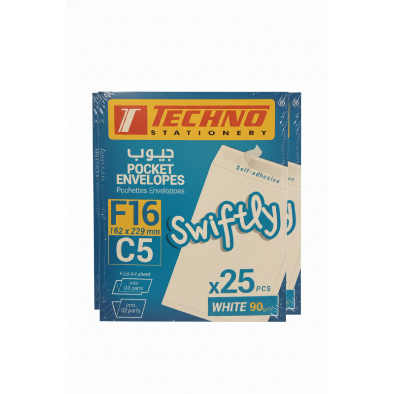 Enveloppes Techno F16 Format C5 - Paquet de 25 Pièces