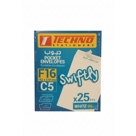 Enveloppes Techno F16 Format C5 - Paquet de 25 Pièces