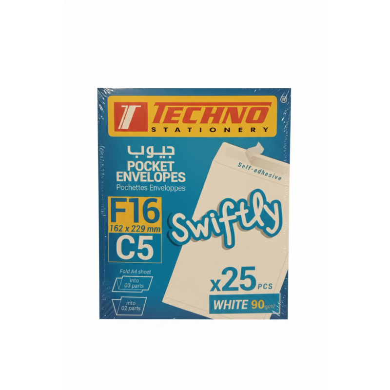 Enveloppes Techno F16 Format C5 - Paquet de 25 Pièces