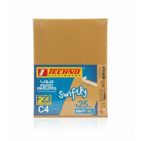 Enveloppes Techno F16 kraft Format C5 - Paquet de 25 Pièces