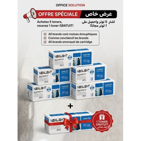 Achetez 5 toners Newlight, recevez-en 1 gratuit !